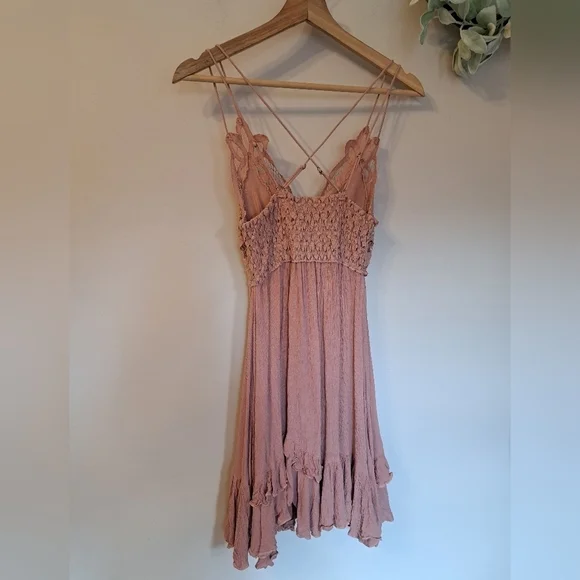 FREE People Pink FP One Adella Slip Lace Dress XS - Picture 4 of 7